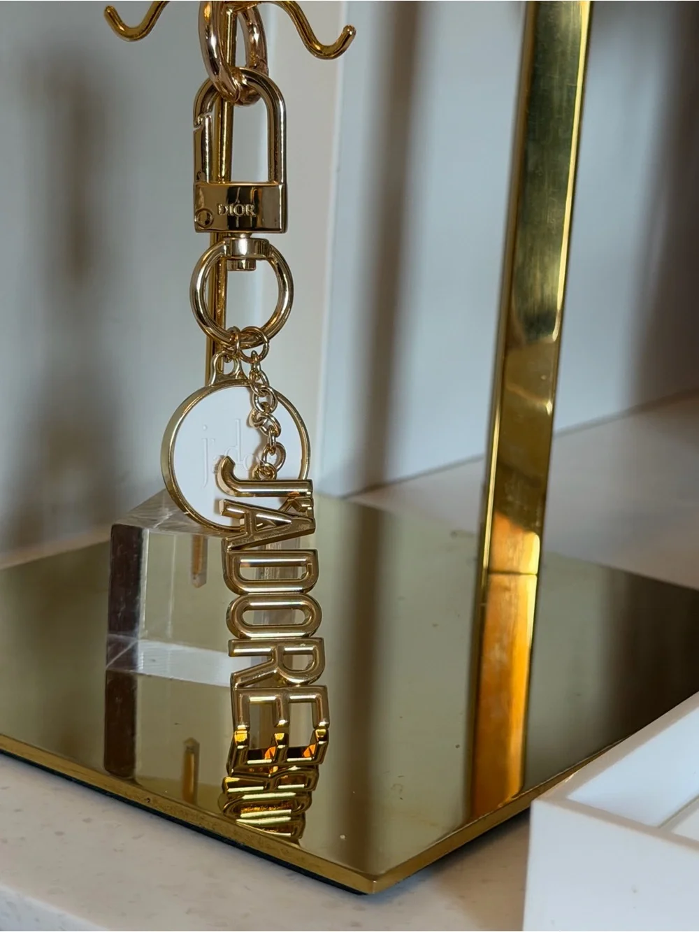 Dior J’Adore Gold-Tone Logo Keychain Charm